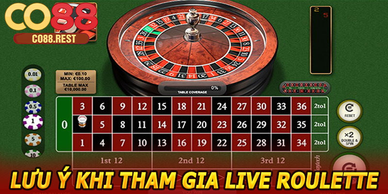 Lưu ý khi tham gia Live Roulette CO88